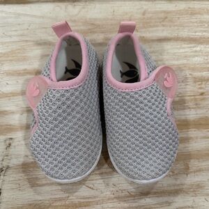Gray and Pink Baby Shoes (Size 6-12 mo)
